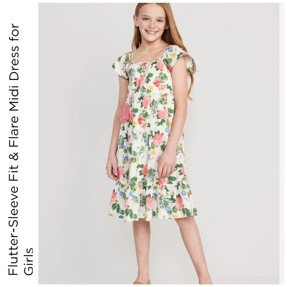 🥳FINAL PRICE👍NWT‼️ Old Navy brand Flutter Sleeve Fit & Flare Midi Dress